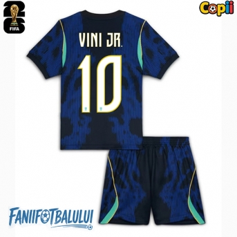 Brazilia Vinicius Junior #10 Echipament de Fotbal Replică Mondial 2026 Copii Deplasare (+ Șorturi)